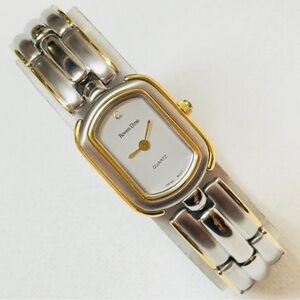 Vintage Roven Dino Ultra Thin Sapphire Crystal Women's Watch Silver Gold 6001L